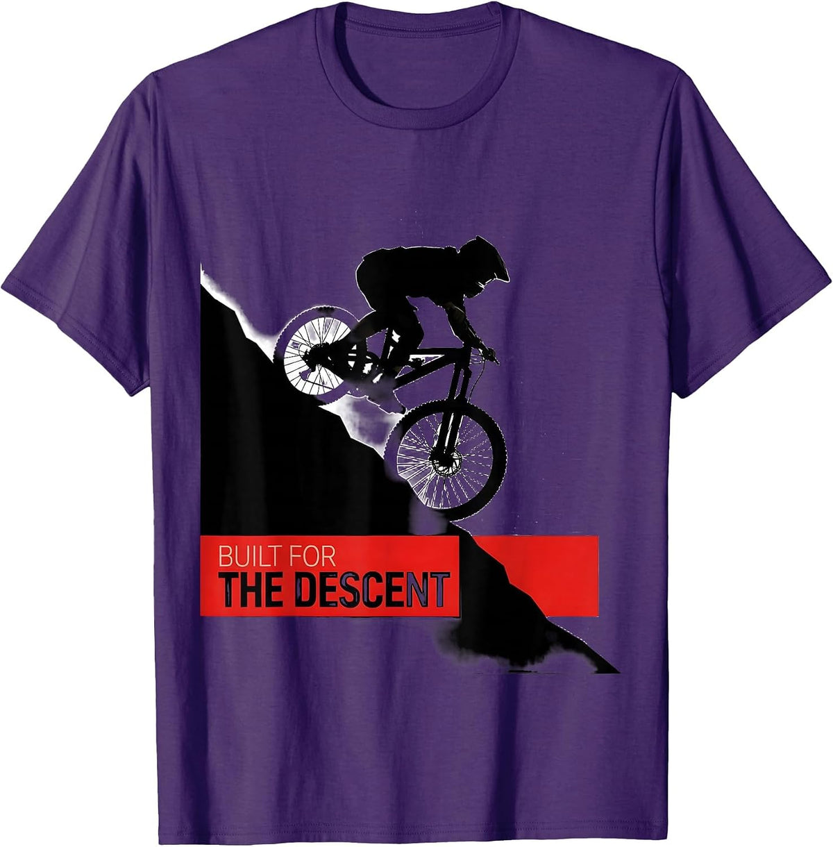 Built for the Descent Mountain Bike Design T-Shirt - Purple