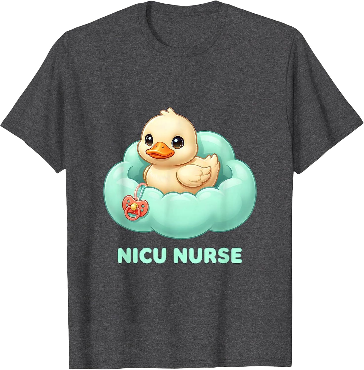 NICU Nurse Cute Kawaii Duckling Pediatric Nurse Practitioner T-Shirt - Dark Heather Grey