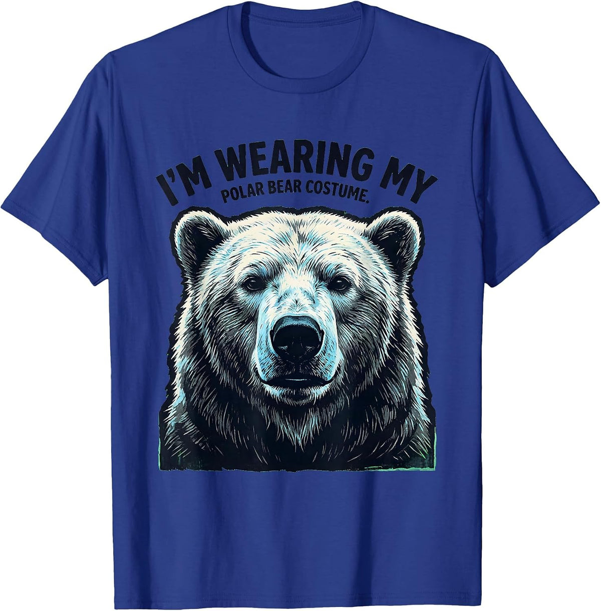 Men's I'm Wearing My Polar Bear Costume Funny Halloween Animal T-Shirt - Royal Blue