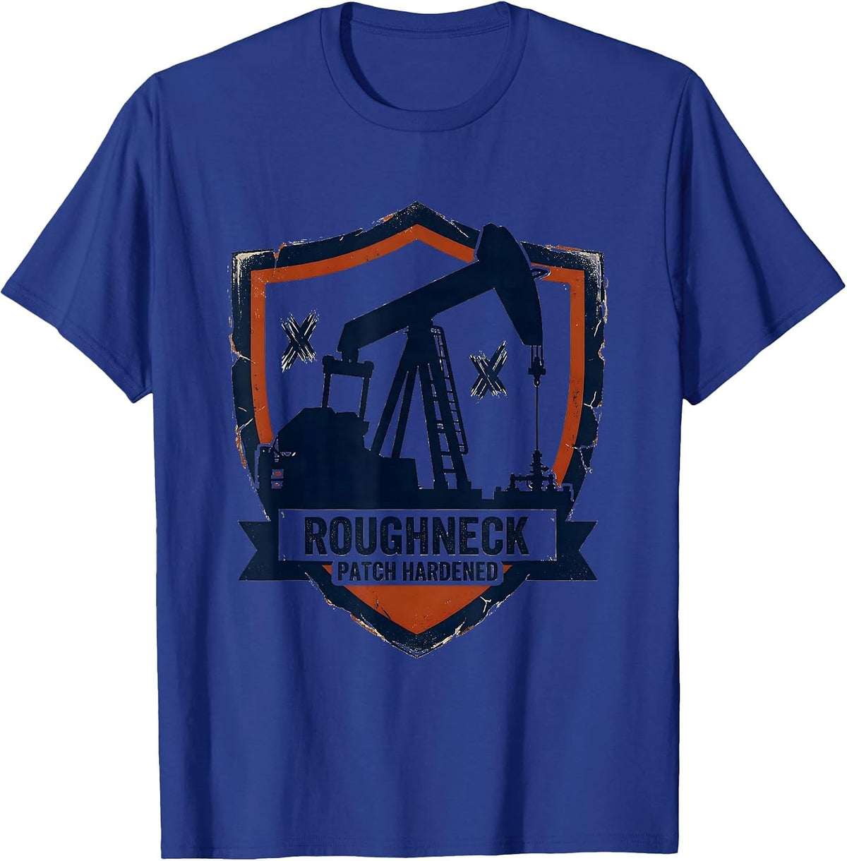 Roughneck, Patch Hardened Oilfield Worker Rugged T-Shirt - Royal Blue