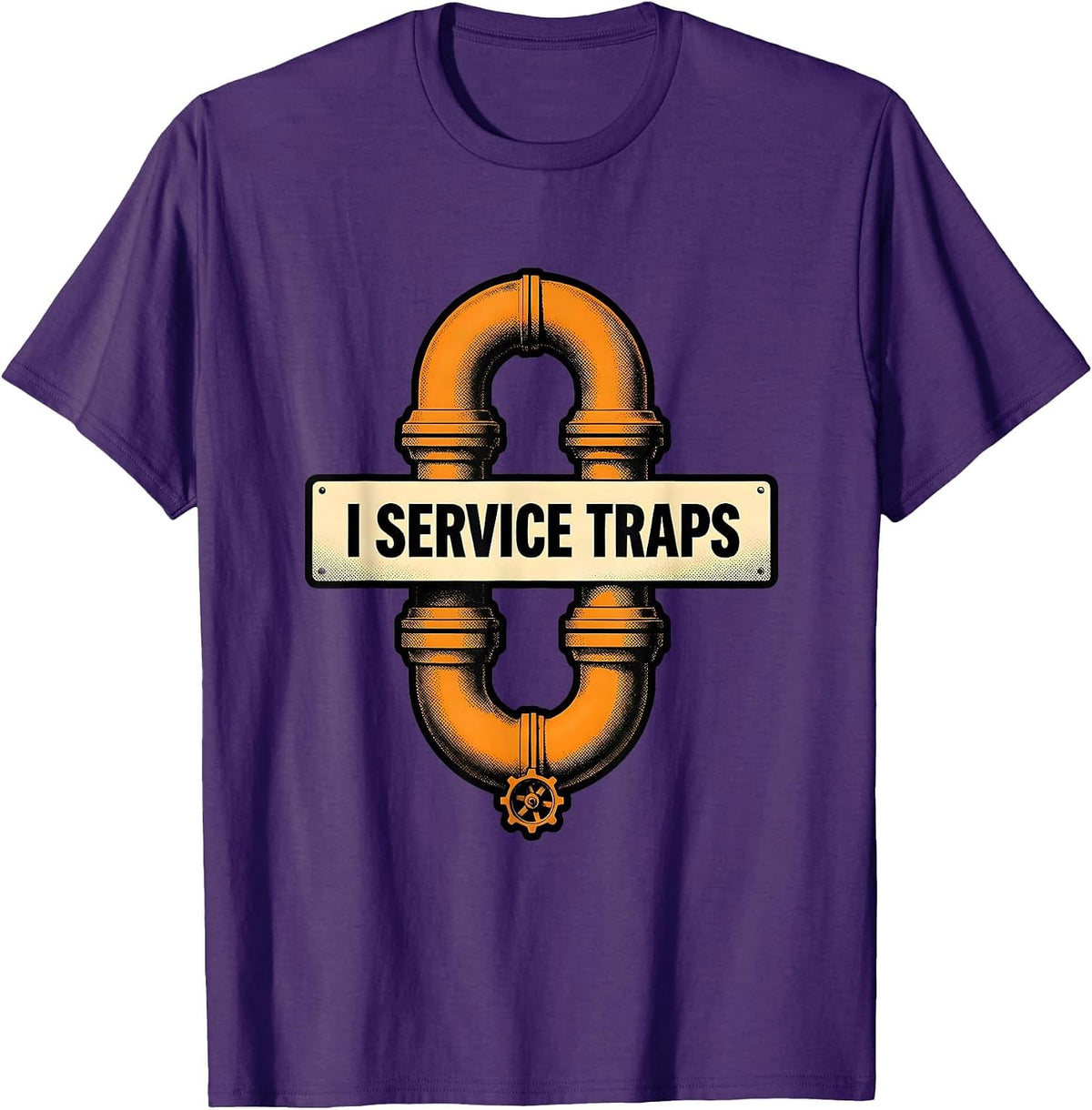Men's I Service Traps Funny Plumber Pipefitter Plumbing Dad Gift T-Shirt - Purple
