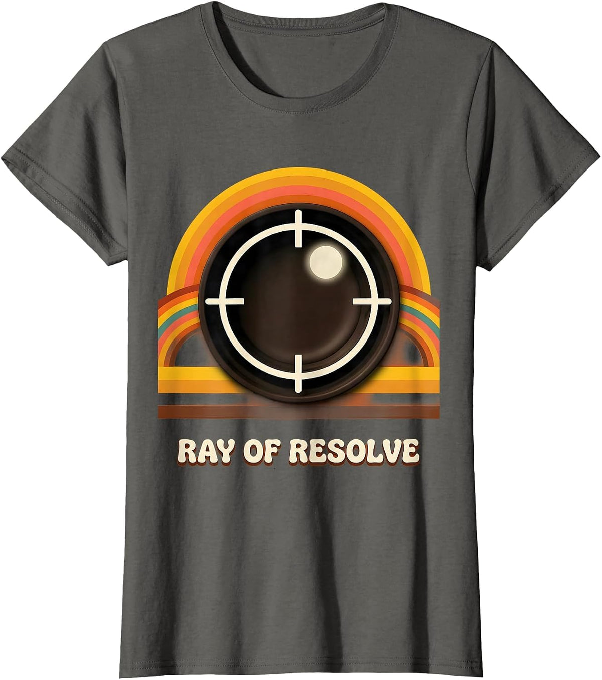 Women's Ray of Resolve Retro 70s Radiologic Technologist Humor T-Shirt - Asphalt Grey