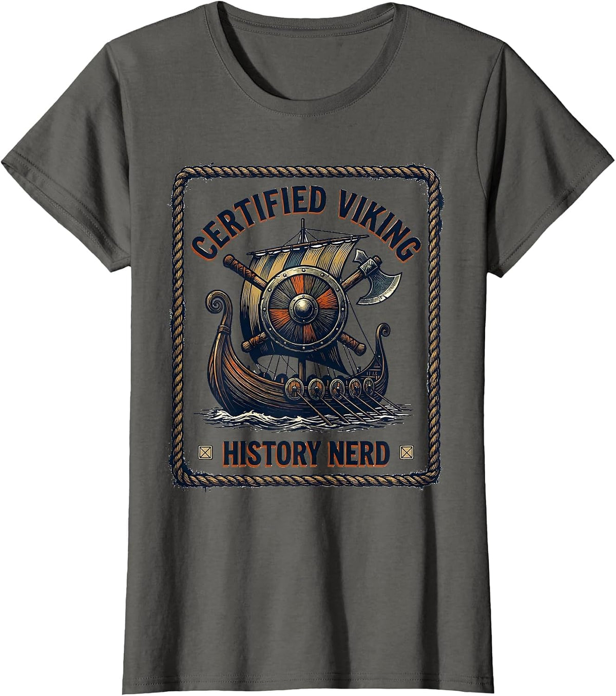 Women's Certified Viking History Nerd Funny History Teacher T-Shirt - Asphalt Grey