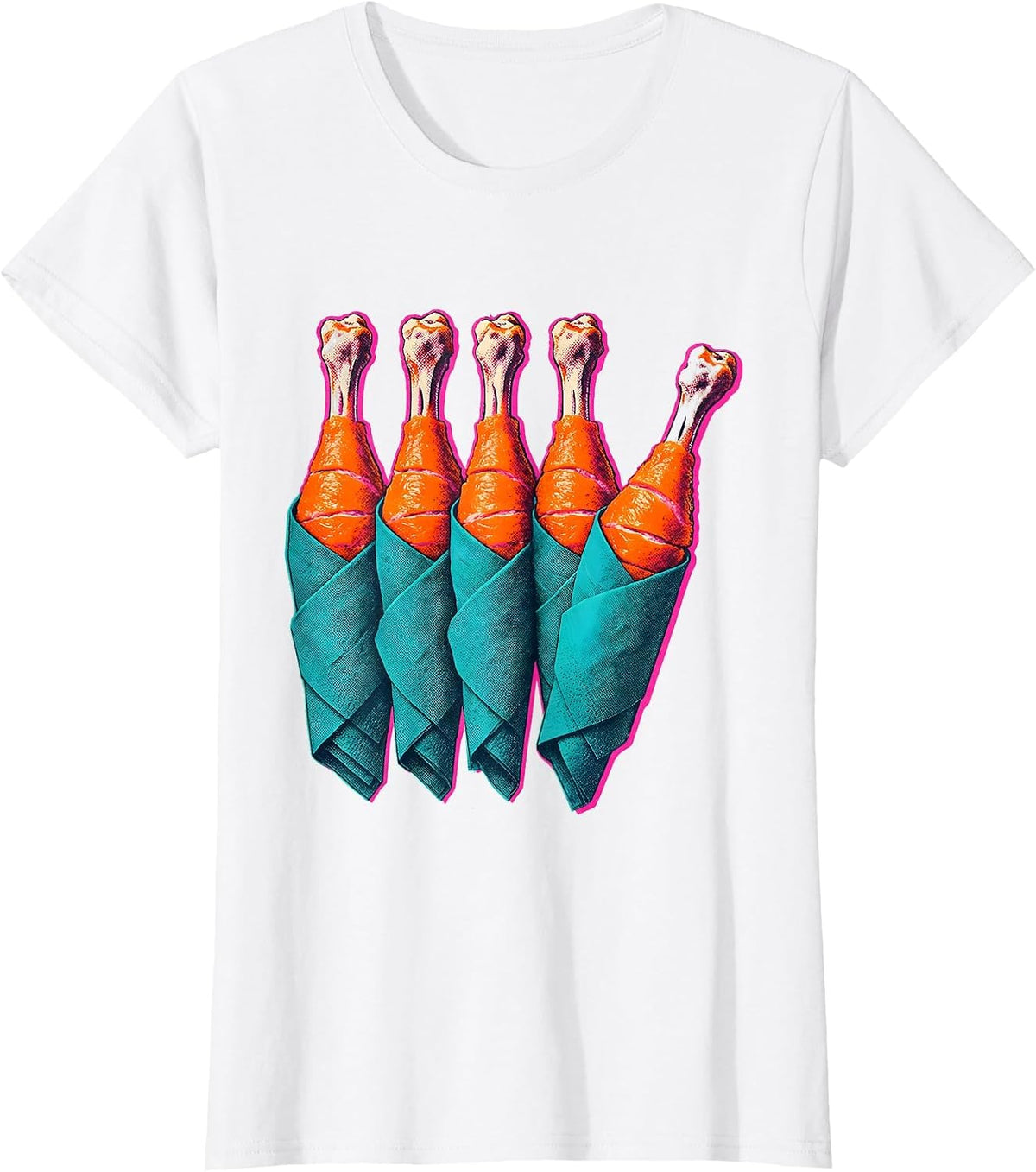 Thanksgiving Turkey Drumsticks Matching Family Humor T-Shirt - White