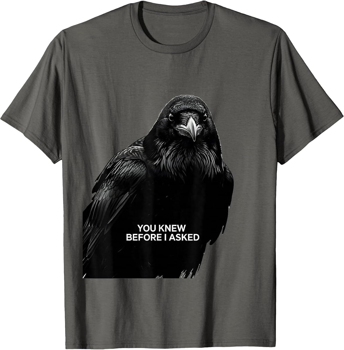 You Knew Before I Asked Gothic Raven Humor Crow Lover T-Shirt - Asphalt Grey