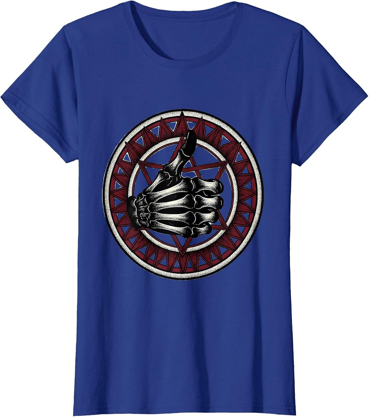 Women's Skeleton Hand Thumbs Up Radiology Graphic T-Shirt - Royal Blue