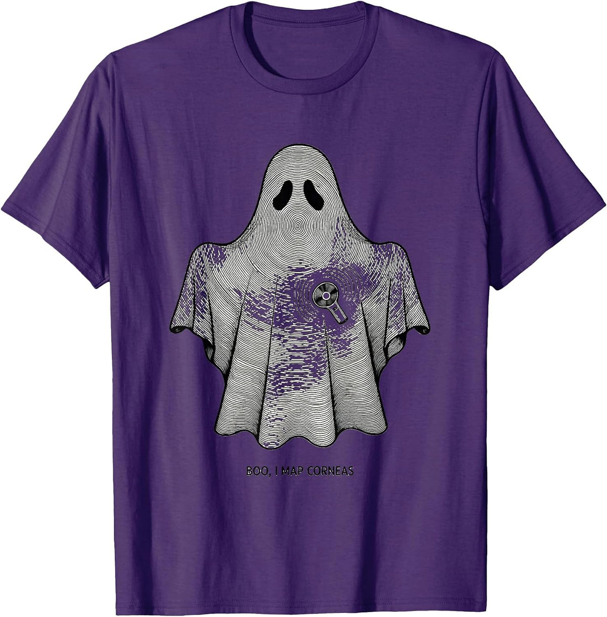 Men's Boo I Map Corneas Funny Optometrist Halloween Eye Doctor T-Shirt - Purple