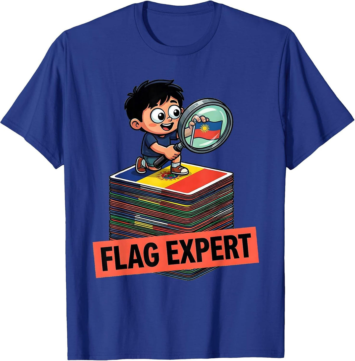 Flag Expert Cute World Travel Geography Lover T-Shirt - Royal Blue