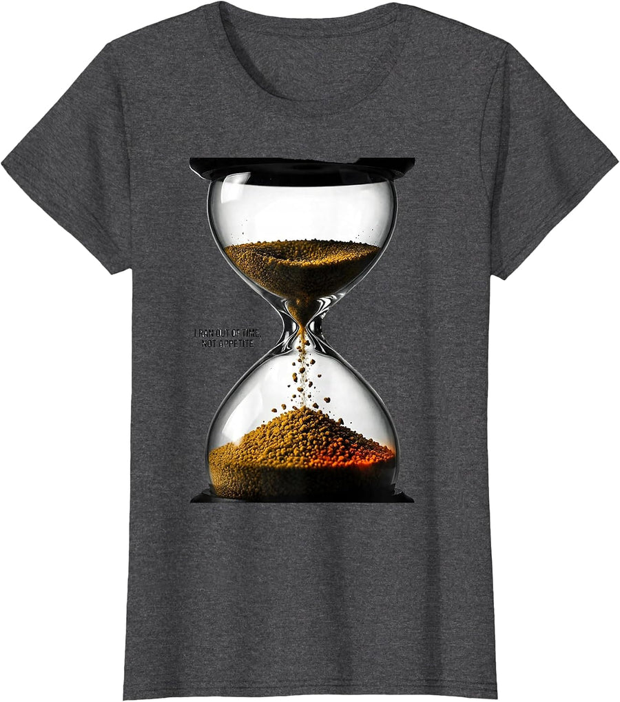 Women's I Ran Out Of Time Not Appetite Funny Thanksgiving Family T-Shirt - Dark Heather Grey