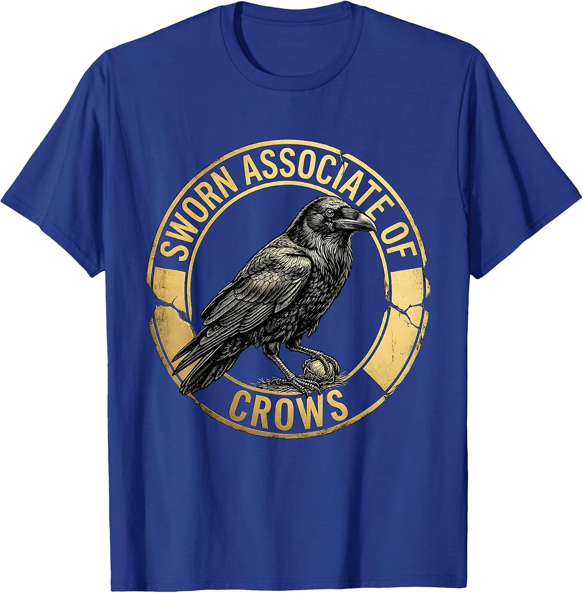 Sworn Associate Of Crows Dark Humor Gothic Crow Lover T-Shirt - Royal Blue