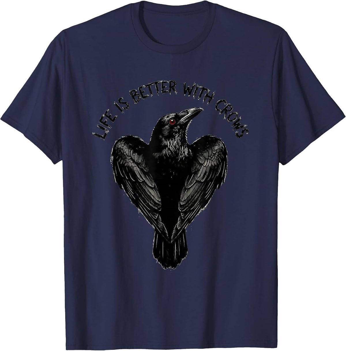 Men's Life Is Better With Crows Crow Lover Design T-Shirt - Navy Blue
