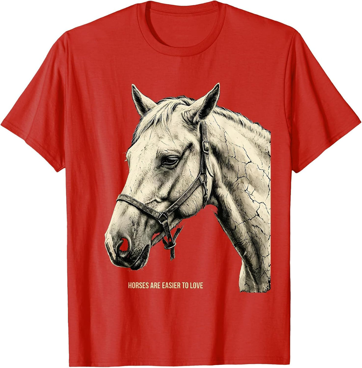 Men's Horses Are Easier To Love Funny Horse Lover Girl Boho T-Shirt - Red