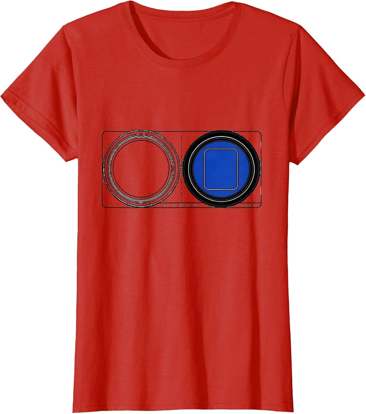 Women's Trial Frame Flip Humor Optometrist Eye Doctor Gift T-Shirt - Red