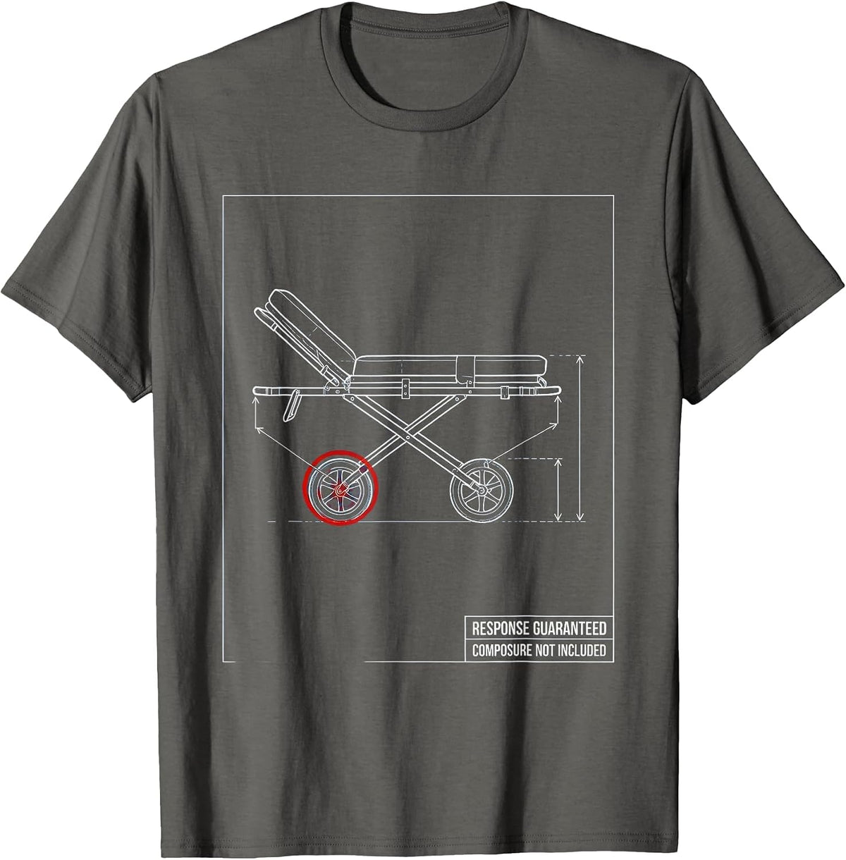 Men's Response Guaranteed Composure Not Included Funny EMT T-Shirt - Asphalt Grey