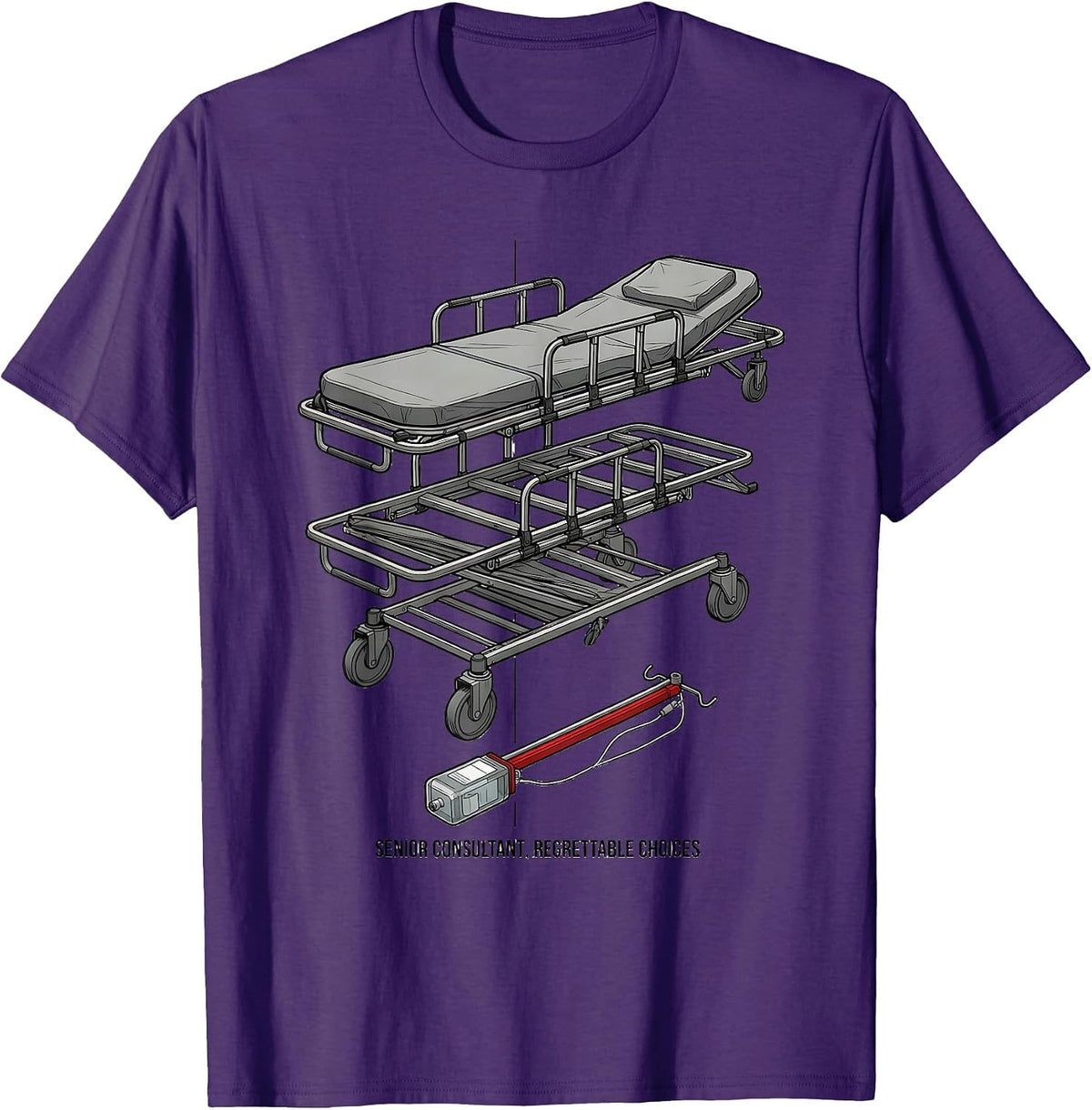 Men's Senior Consultant Regrettable Choices Funny EMT Paramedic T-Shirt - Purple