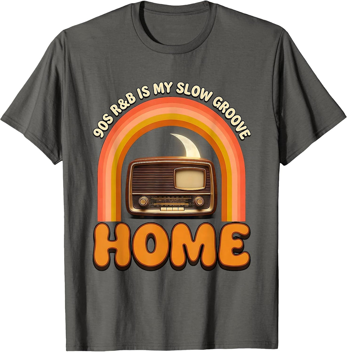 Men's 90s R&B Is My Slow Groove Home Retro Music Fan Nostalgia T-Shirt - Asphalt Grey