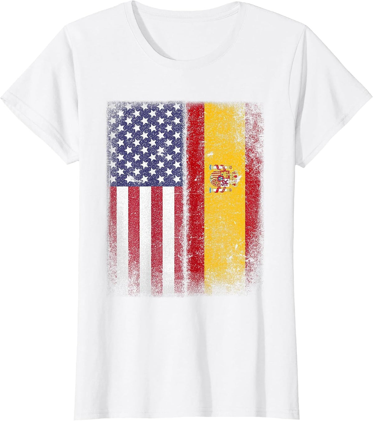 Spanish American Flag Spain Bandera Espana T-Shirt - White