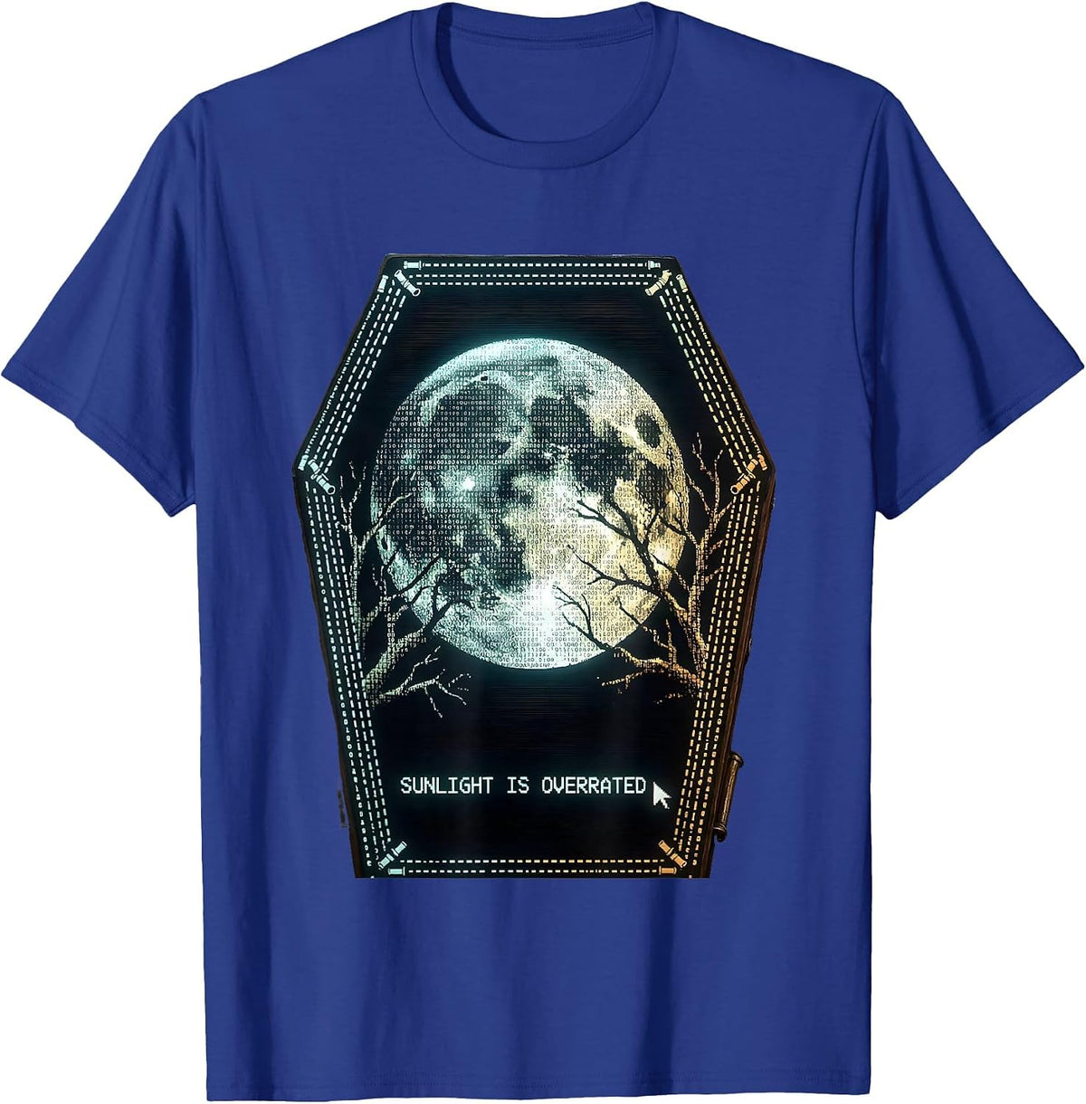 Men's Sunlight Is Overrated Dark Goth Design T-Shirt - Royal Blue