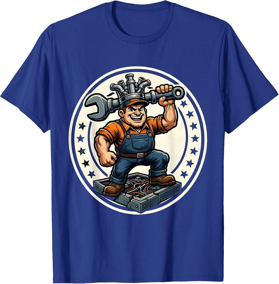 Sealed Plumber Badge Funny Pipefitter Occupation Humor T-Shirt - Royal Blue