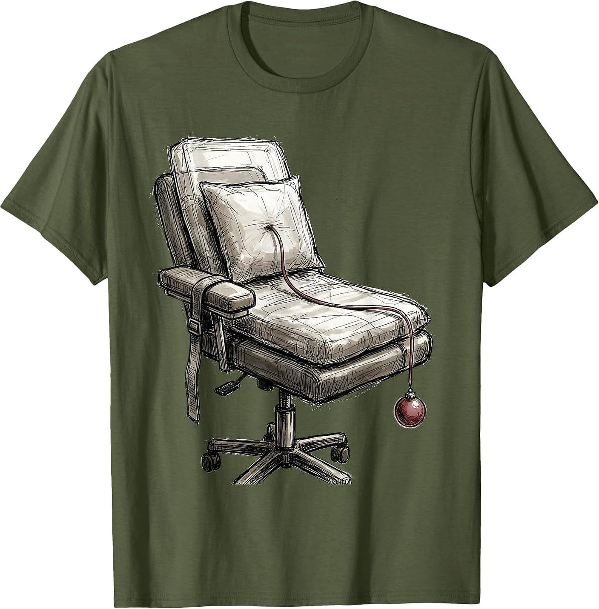 Phlebotomy Draw Chair Armrest Holiday Humor Phlebotomist T-Shirt - Olive Green