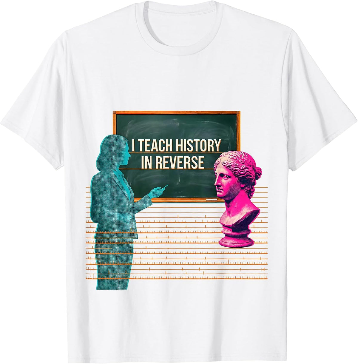 Men's I Teach History In Reverse Funny History Teacher Classroom T-Shirt - White