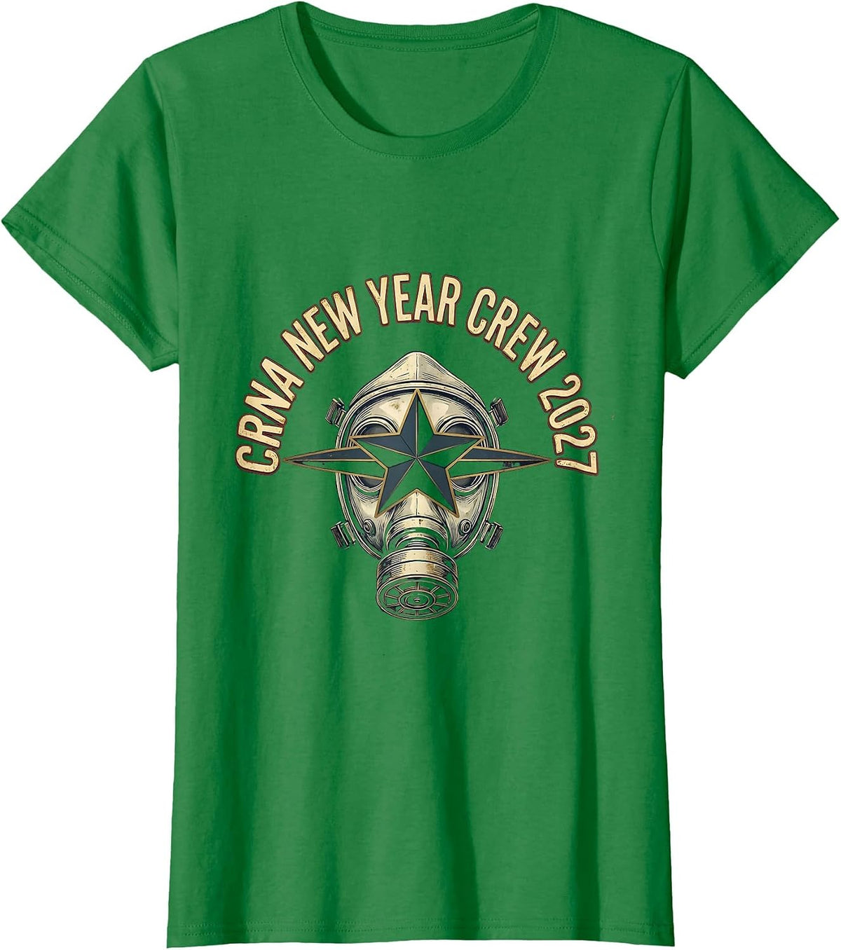 Women's CRNA New Year Crew 2027 Vintage Nurse Crew New Years Eve T-Shirt - Kelly Green