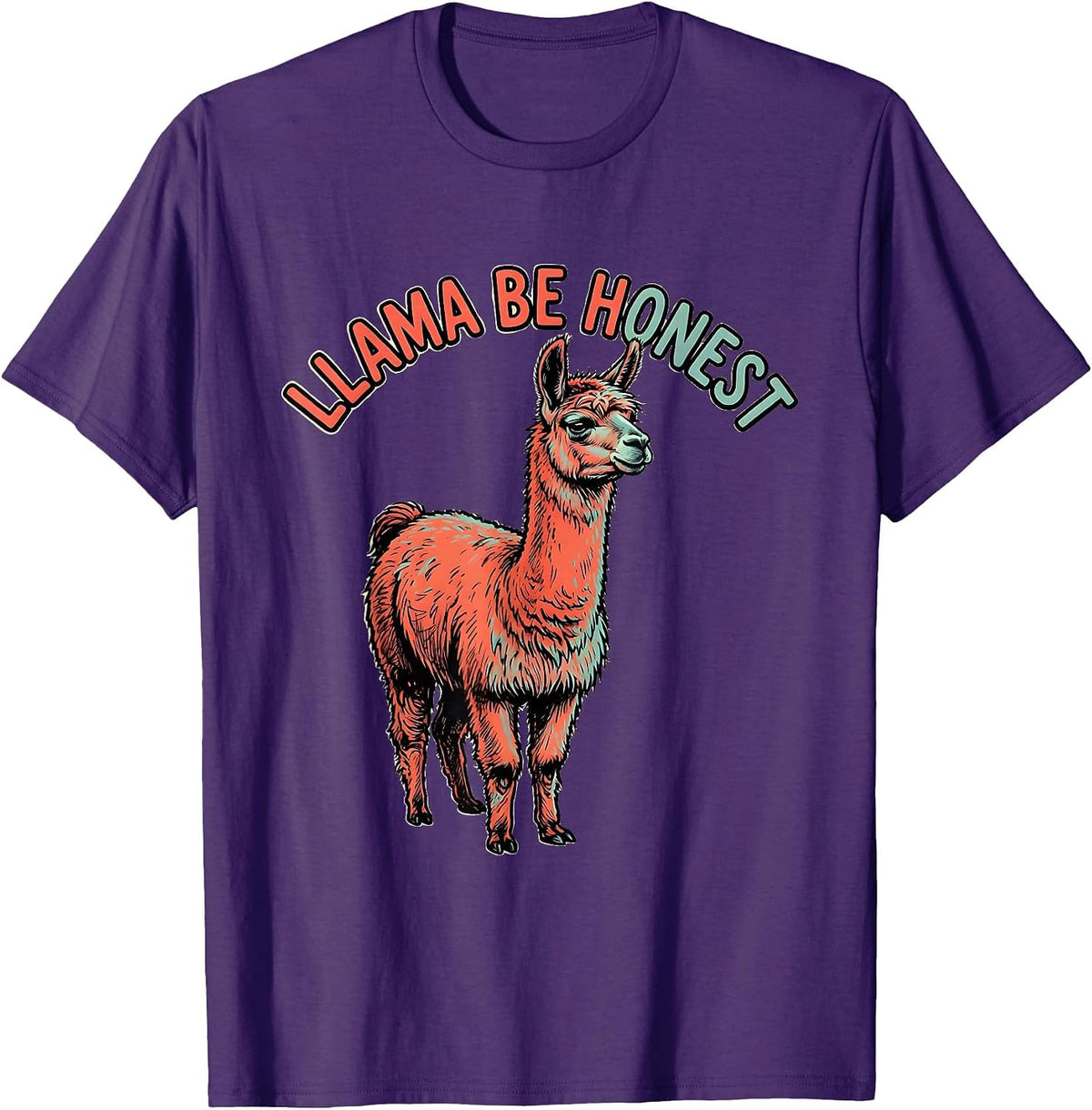 Llama Be Honest Funny Llama Alpaca Squad Humor T-Shirt - Purple