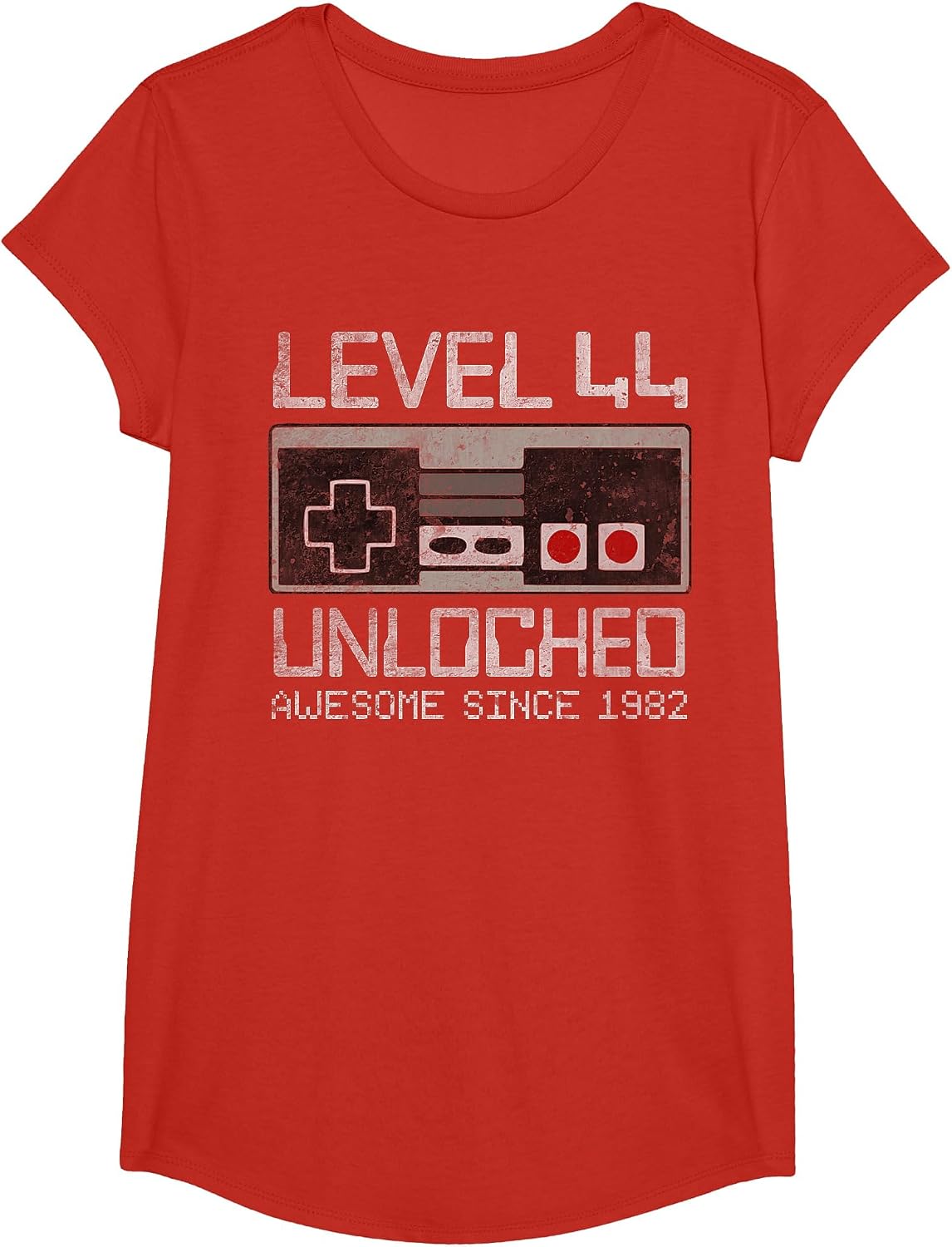 Level 44 Unlocked 44th Birthday 44 Year Old Video Gamer Men T-Shirt - Girls Red