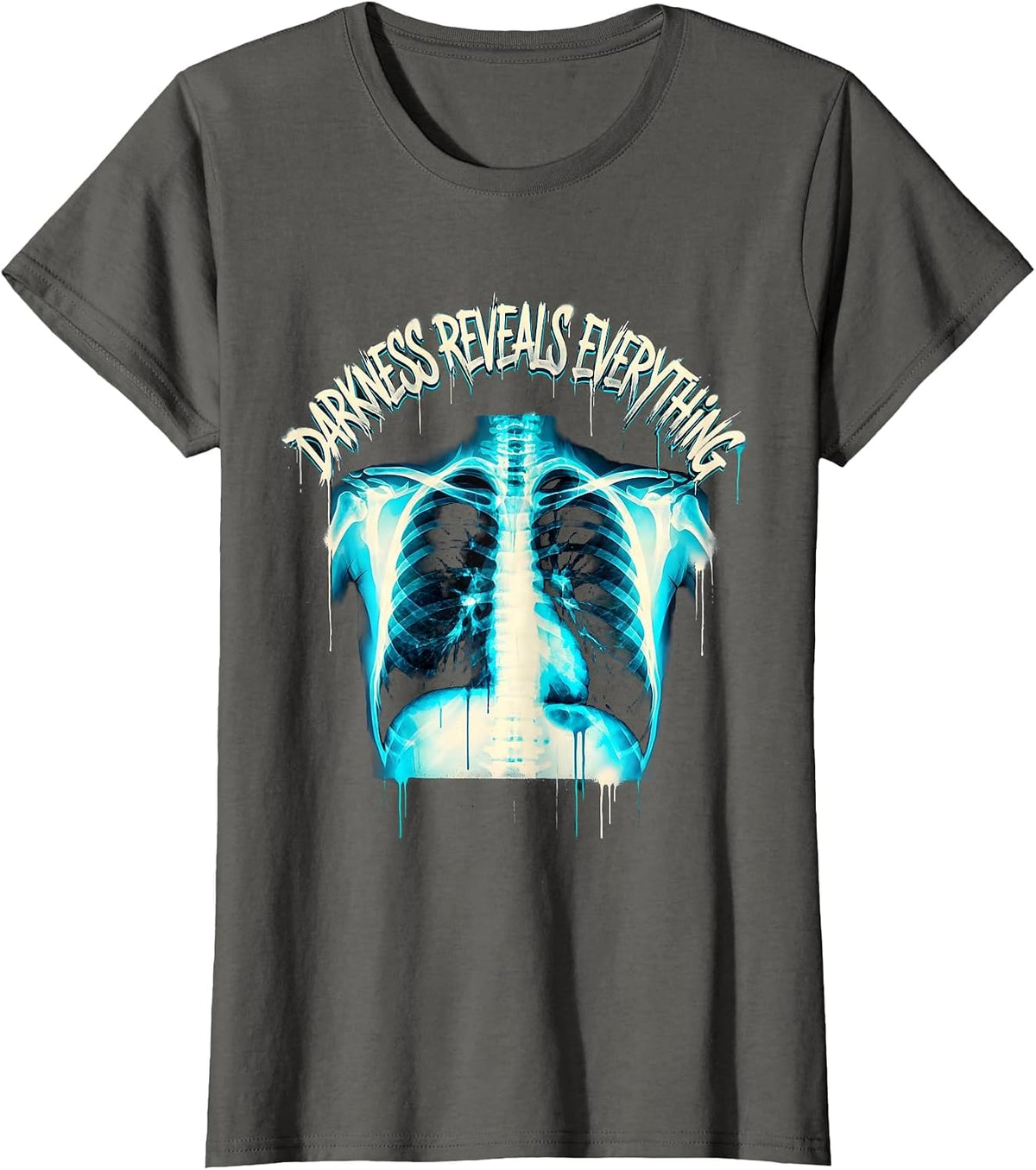 Women's Darkness Reveals Everything Radiology Design T-Shirt - Asphalt Grey