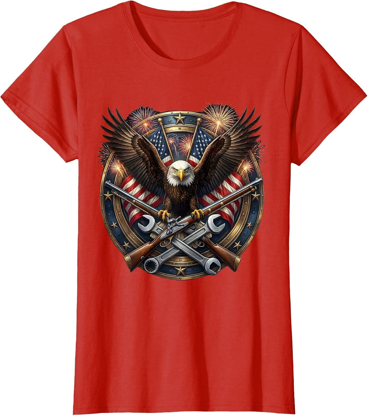 Valley Forge Automotive Musket and Wrench Graphic T-Shirt - Red