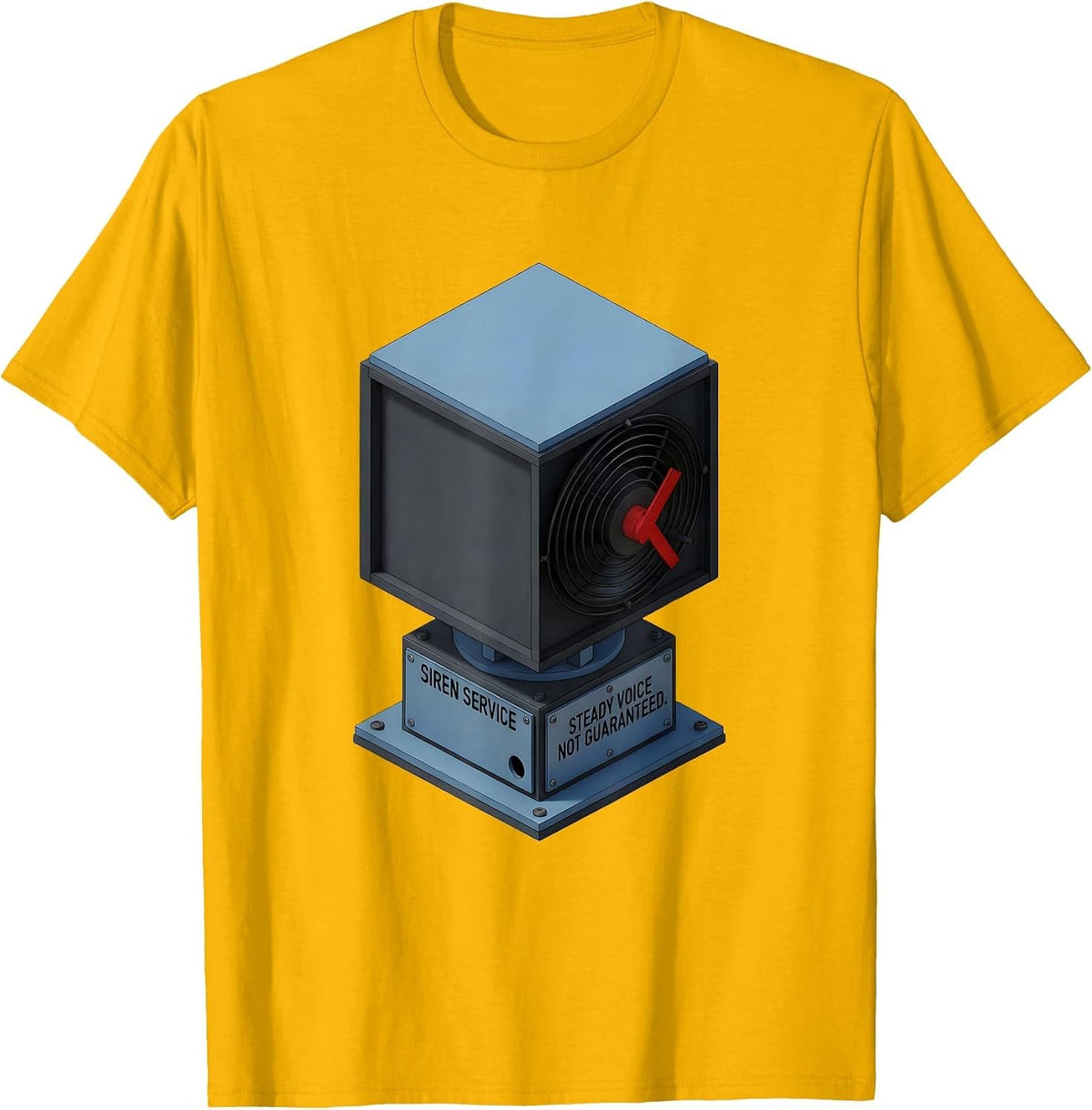 Men's Siren Service Steady Voice Not Guaranteed Funny EMT T-Shirt - Golden Yellow