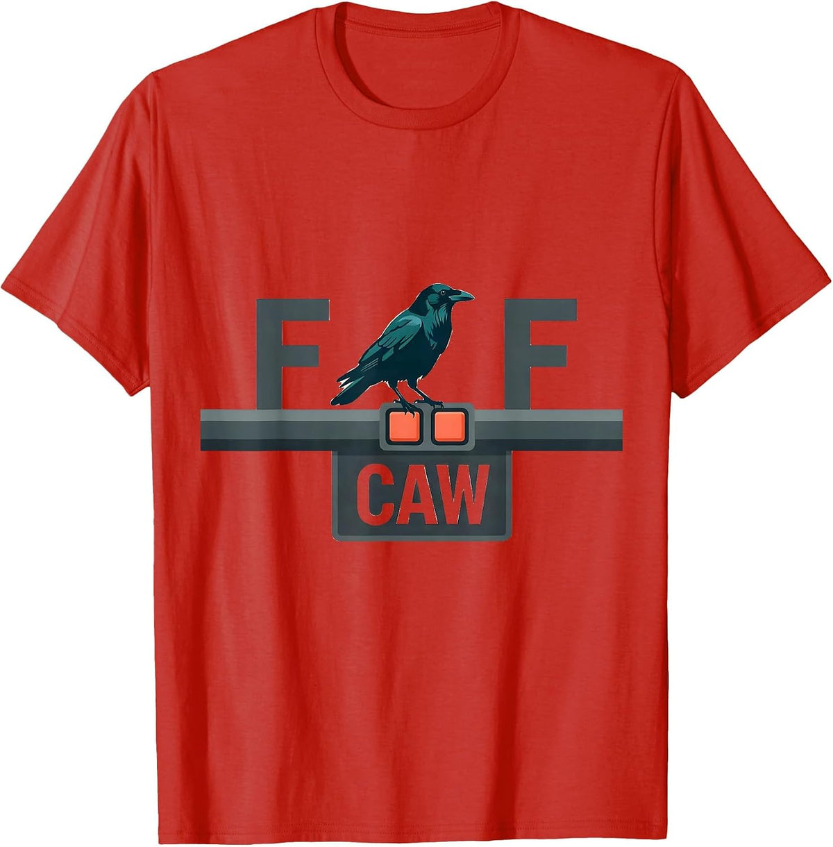 Men's F-CAW-F Funny Crow Meme Raven Lover Bird Fan Humor T-Shirt - Red