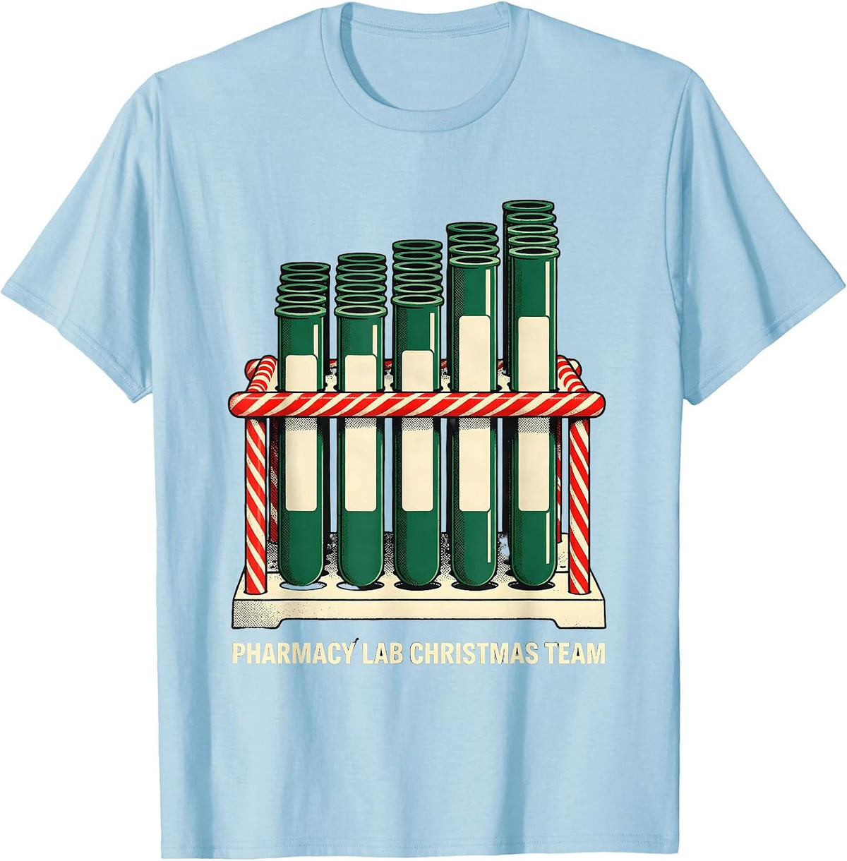 Men's Pharmacy Lab Christmas Team Funny Pharmacy Tech Squad T-Shirt - Baby Blue