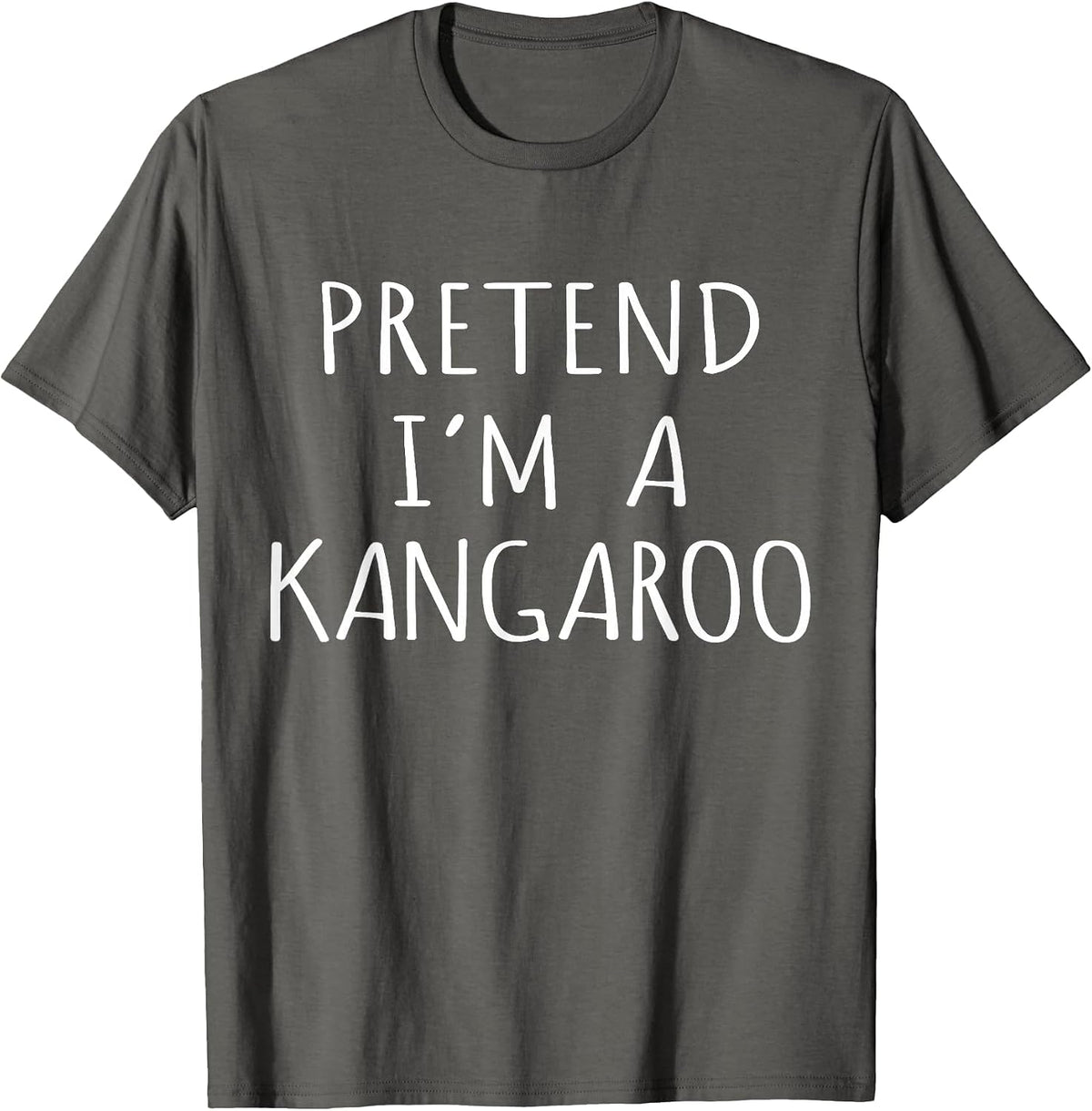 Easy Lazy Animal Costume Funny Pretend I'm A Kangaroo T-Shirt - Asphalt Grey