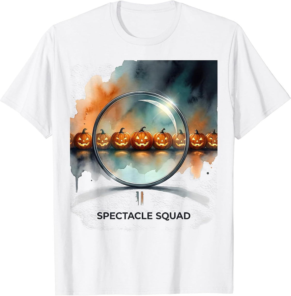 Spectacle Squad Watercolor Halloween Optometrist Eye Doctor T-Shirt - White
