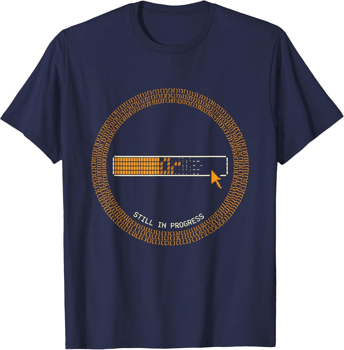 Still In Progress Growth Mindset Design T-Shirt - Navy Blue