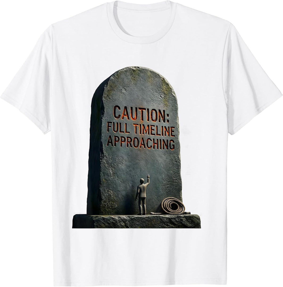 Men's Caution: Full Timeline Approaching Funny History Teacher T-Shirt - White