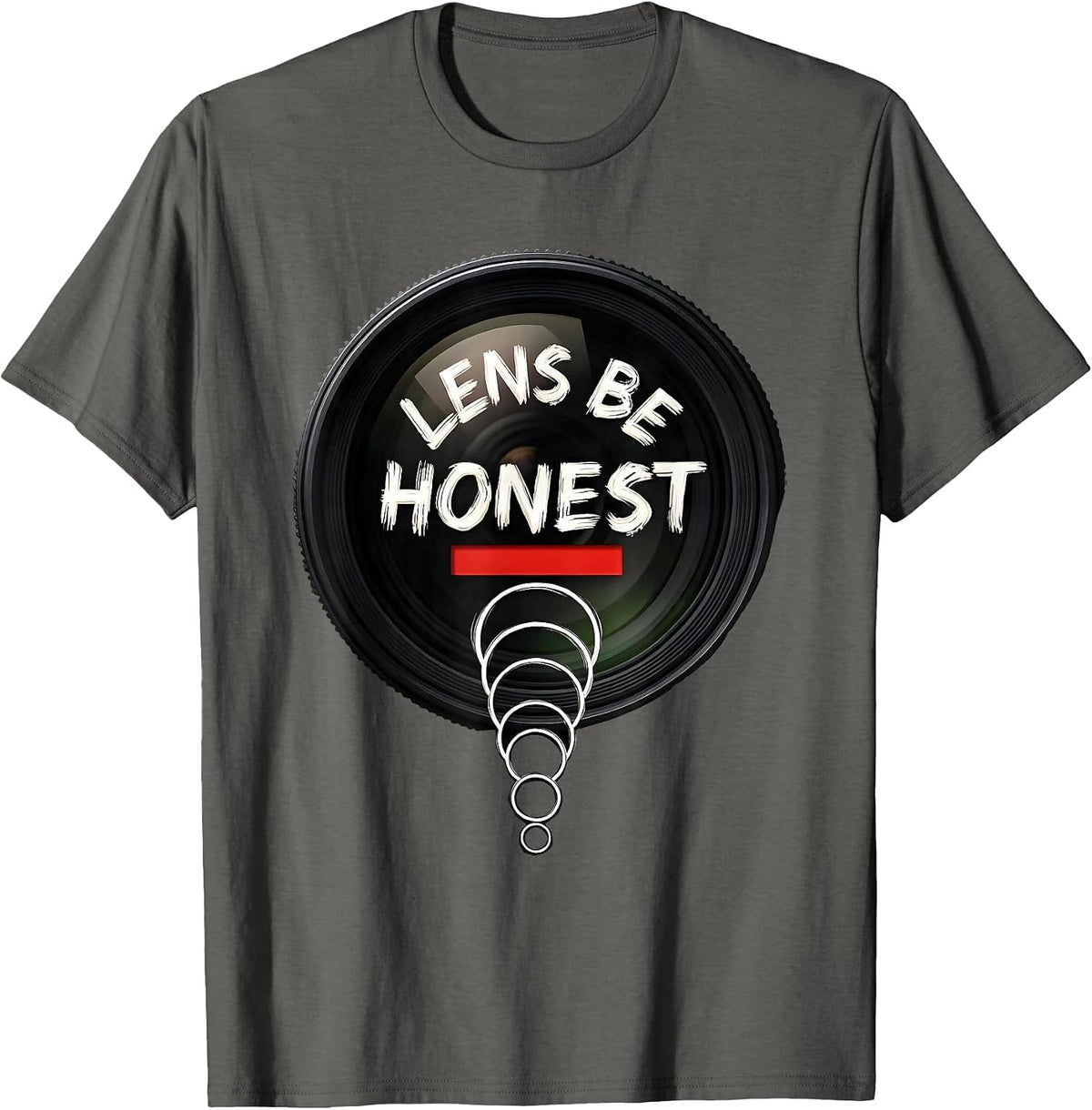 Lens Be Honest Sign Painter Whimsical Optometrist Eye Doctor T-Shirt - Asphalt Grey