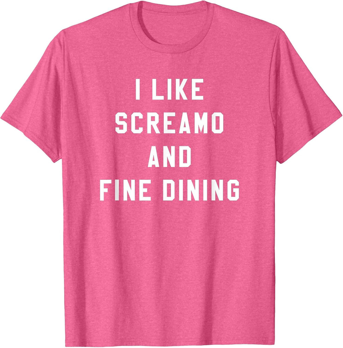 I Like Screamo and FINE Dining Funny Emo Goth Punk Music T-Shirt, Men, Pink Heather, XX-Large - As Pictured