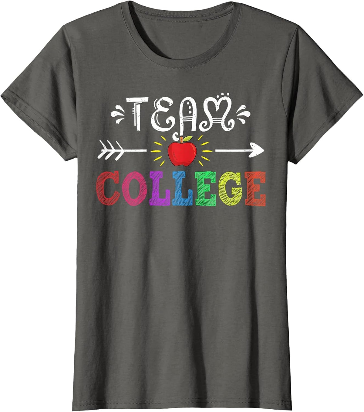 Team College Tee College Crew Teacher Funny Back to School T-Shirt - Asphalt Grey