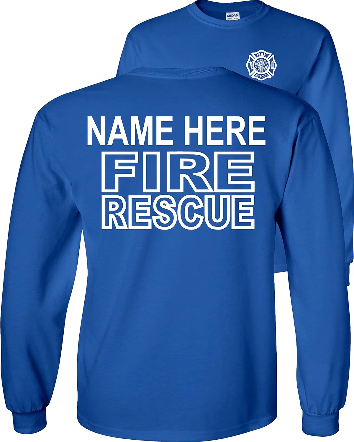FAIR GAME Custom Fire Rescue Long Sleeve Shirt Personalized - Royal
