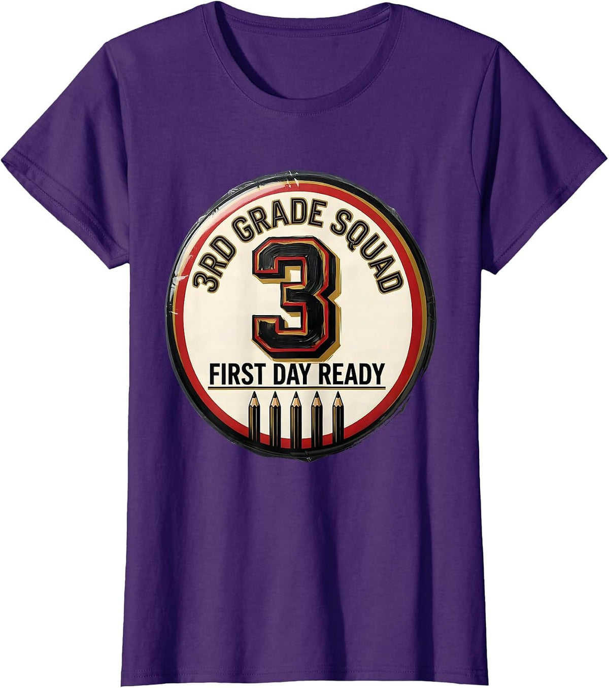 Women's 3rd Grade Squad First Day Ready Teacher Back To School T-Shirt - Purple