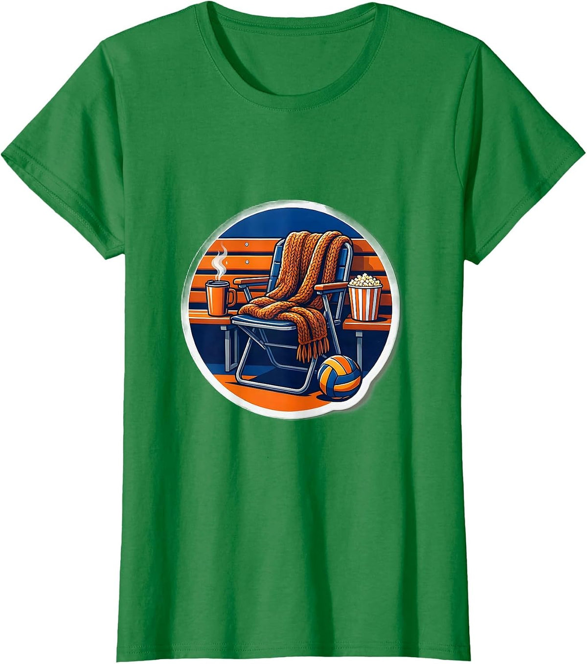 Volleyball Mom Bleacher Life Graphic T-Shirt - Kelly Green