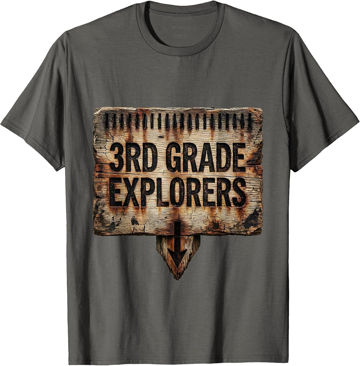 Men's 3rd Grade Explorers Distressed Back To School Teacher T-Shirt - Asphalt Grey