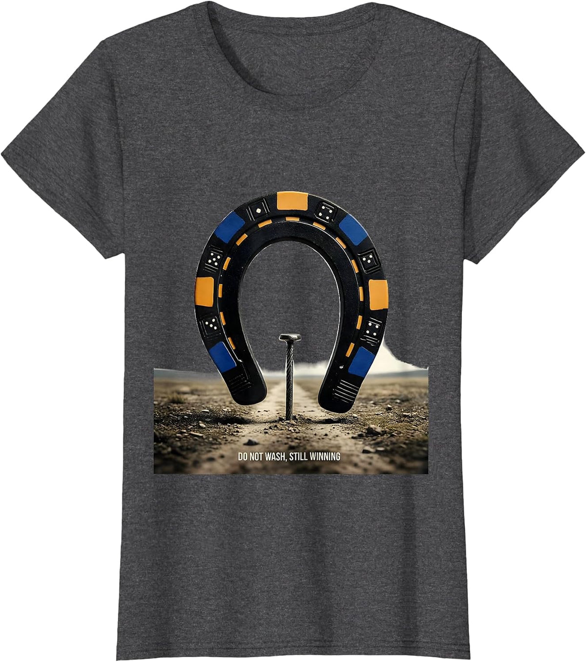 Women's Do Not Wash Still Winning Funny Gambling Casino Player Poker T-Shirt - Dark Heather Grey