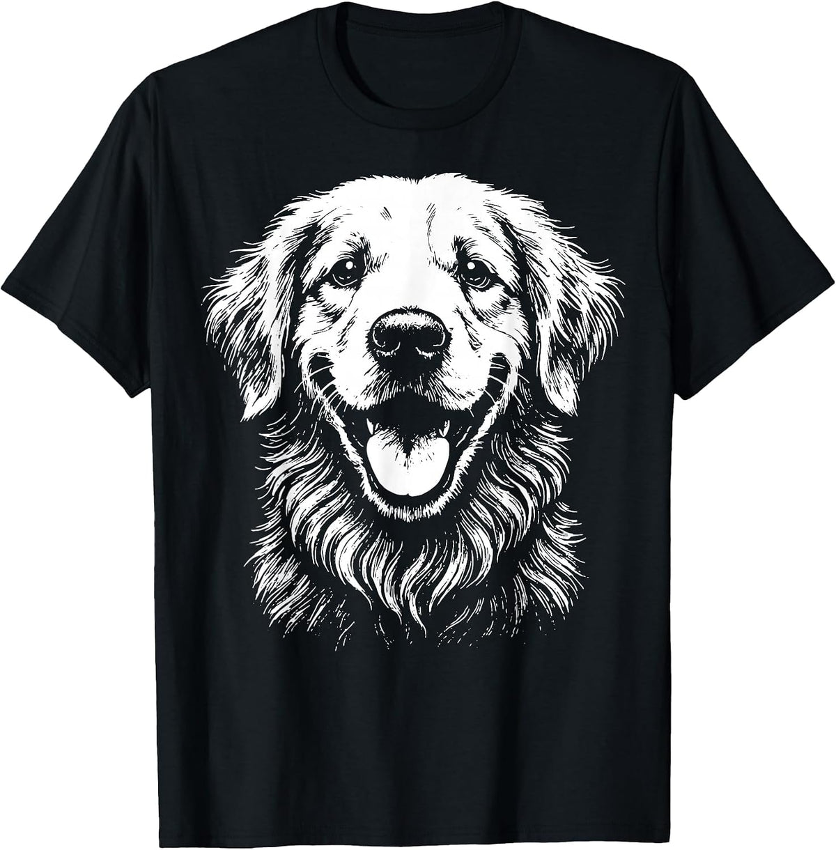Golden Retriever Illustration T-Shirt - Black