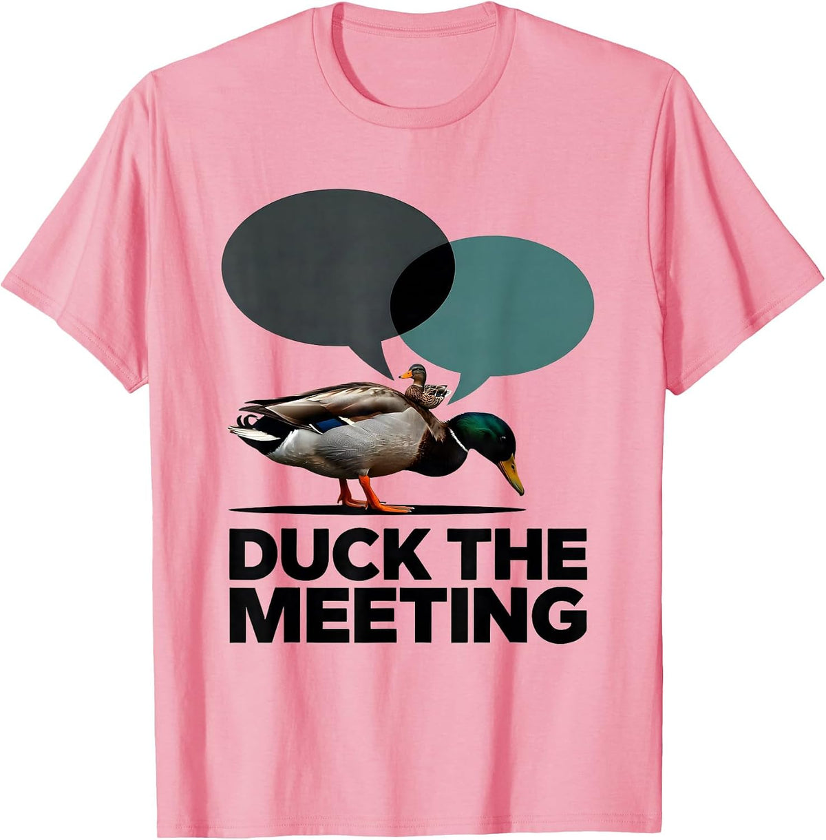 Duck The Meeting Funny Duck Hunter Hunting Humor T-Shirt - Pink