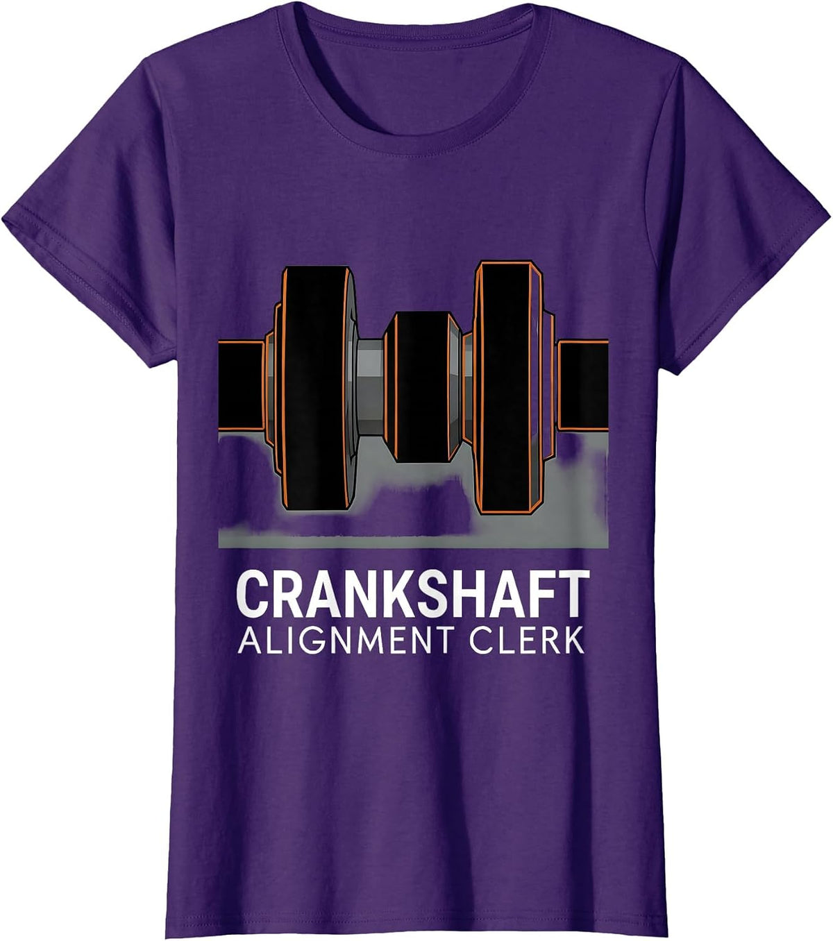 Women's Crankshaft Alignment Clerk Brutalist Car Guy Mechanic T-Shirt - Purple