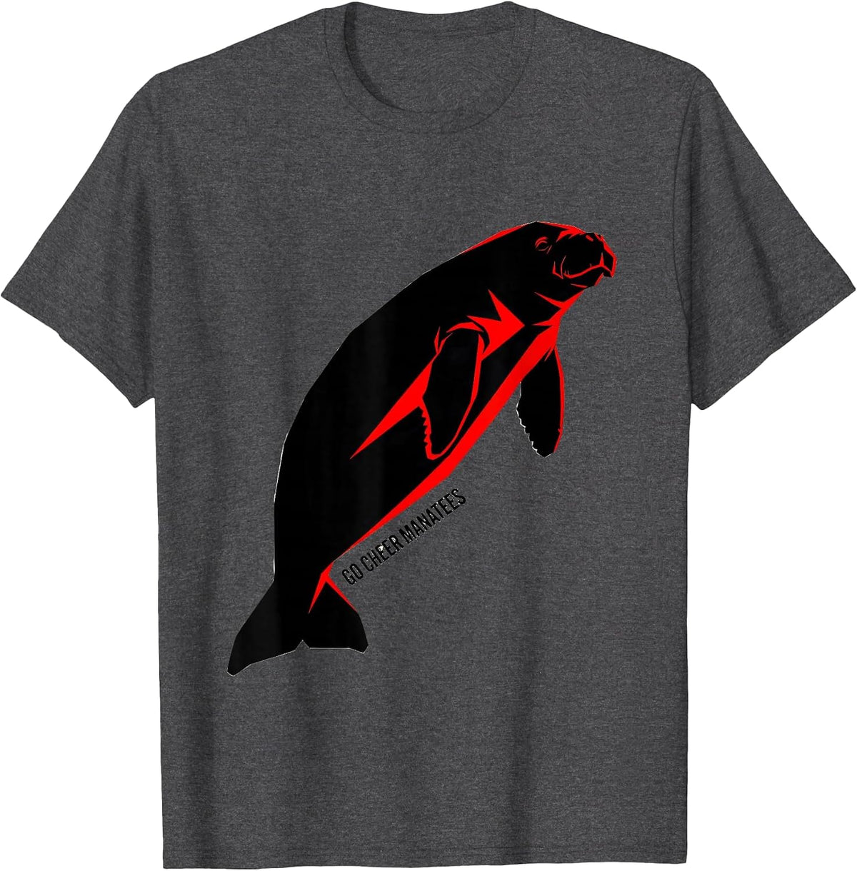 Go Cheer Manatees Constructivist Poster Fan Pride Spirit T-Shirt - Dark Heather Grey