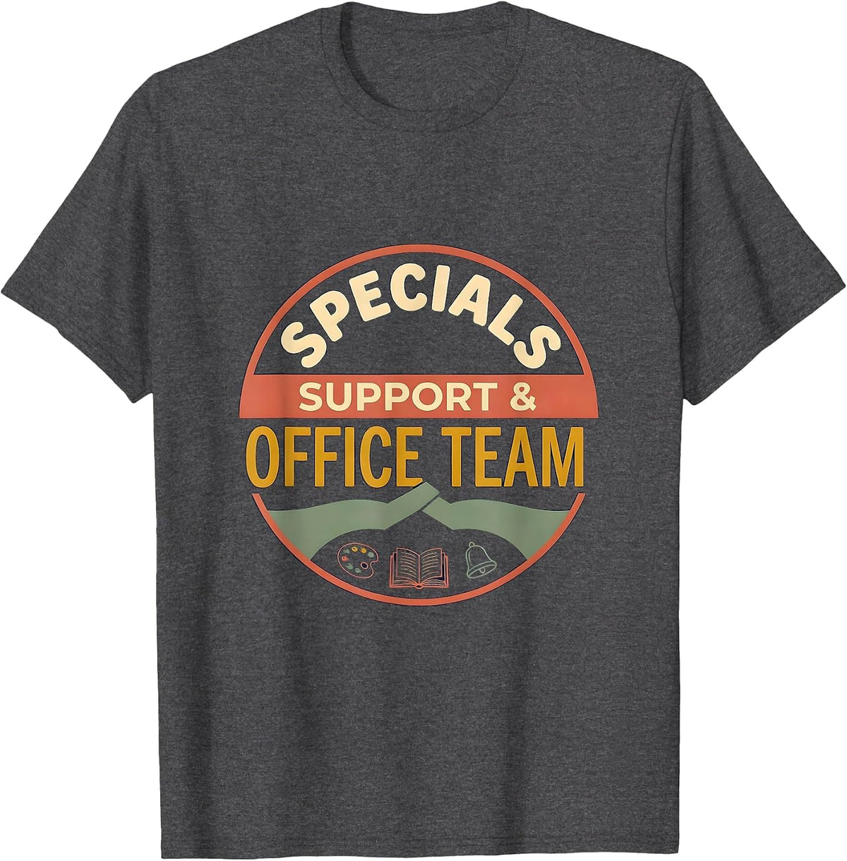 Men's Specials Support Office Team Screenprint Poster Staff T-Shirt - Dark Heather Grey